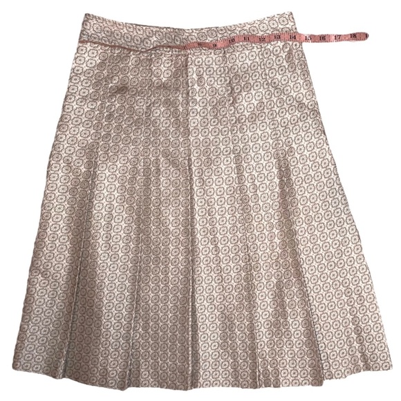 THEORY Cream Jacquard Silk A-Line Skirt Size 2 - Picture 7 of 11